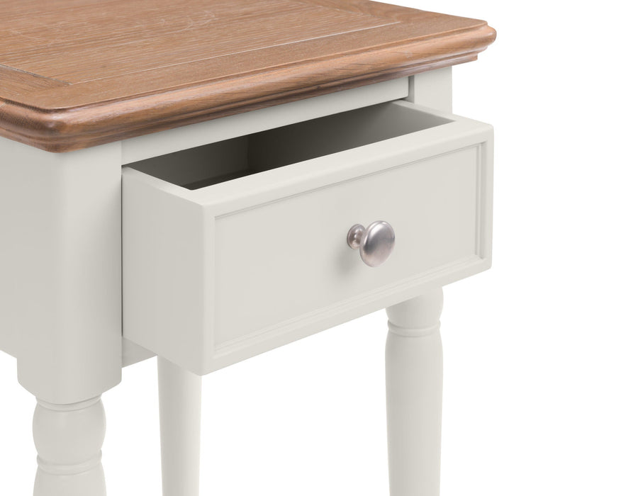 Daphne 1 Drawer Lamp Table – Grey & Limed Oak Effect - Luminex FurnitureLamp TablePRO104