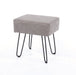 Dark Grey Fabric Upholstered Stool with Black Metal Legs - LuminexFurnitureStoolSTL - 6GYF