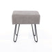 Dark Grey Fabric Upholstered Stool with Black Metal Legs - LuminexFurnitureStoolSTL - 6GYF