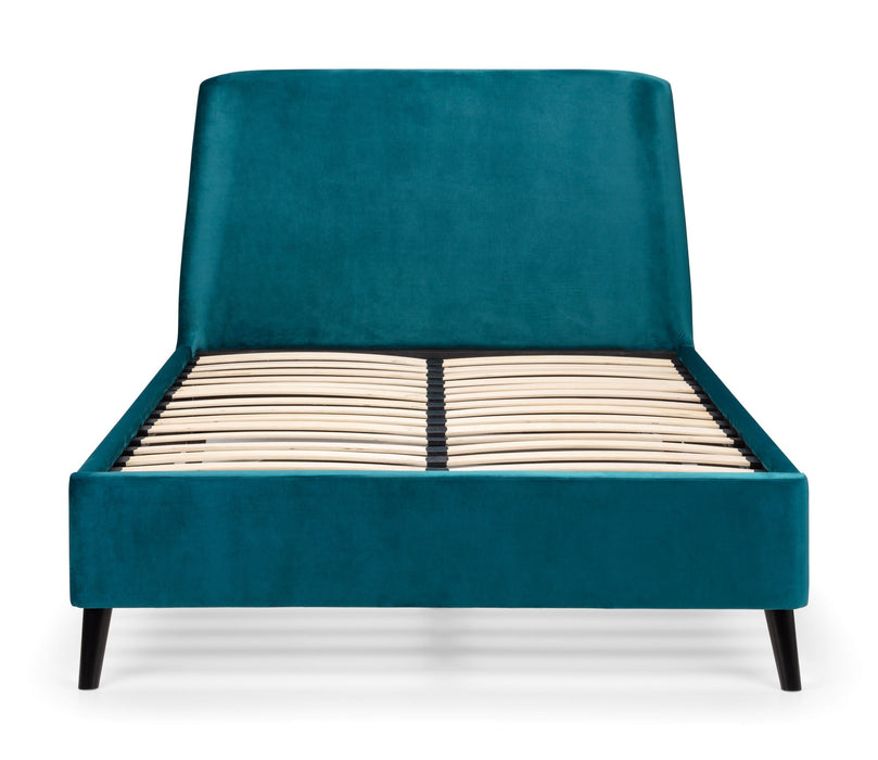 Delaney Curved Velvet Bed - Teal or Grey - Luminex FurnitureFabric BedsFRI001