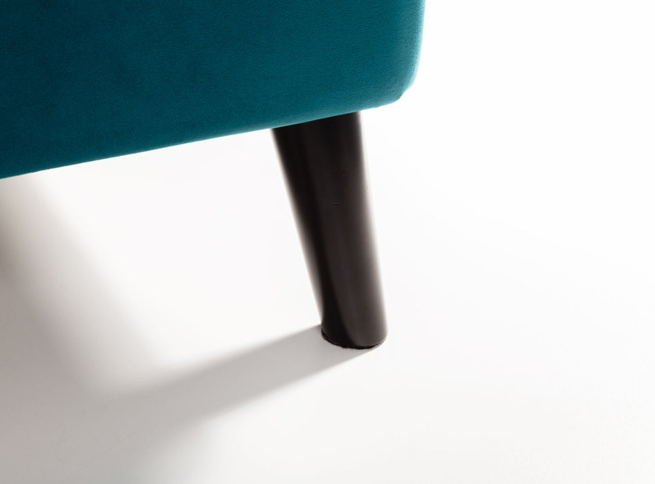 Delaney Curved Velvet Bed - Teal or Grey - Luminex FurnitureFabric BedsFRI001