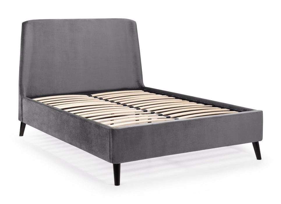 Delaney Curved Velvet Bed - Teal or Grey - Luminex FurnitureFabric BedsFRI011