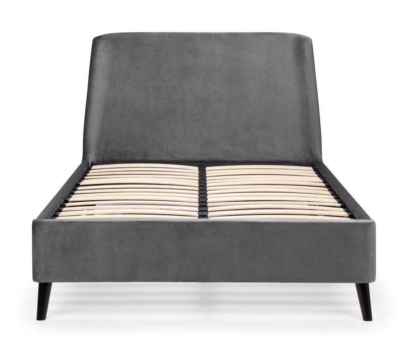 Delaney Curved Velvet Bed - Teal or Grey - Luminex FurnitureFabric BedsFRI011