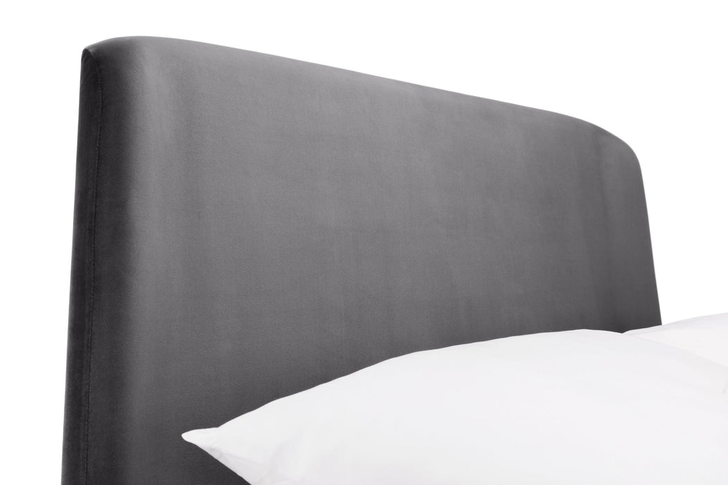 Delaney Curved Velvet Bed - Teal or Grey - Luminex FurnitureFabric BedsFRI011