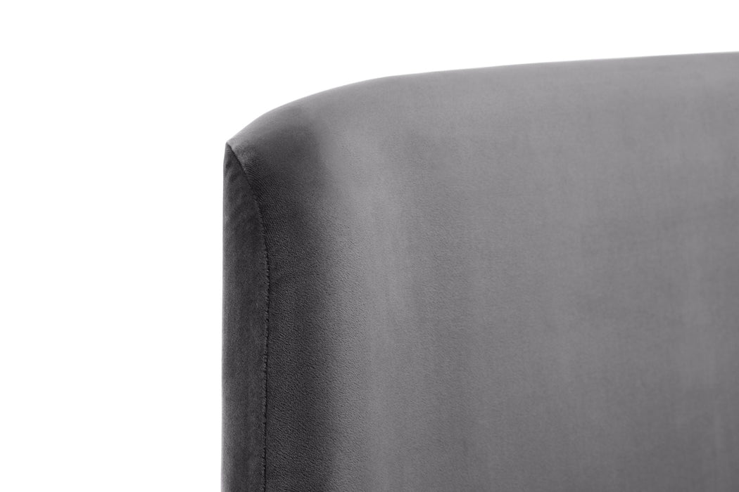 Delaney Curved Velvet Bed - Teal or Grey - Luminex FurnitureFabric BedsFRI011