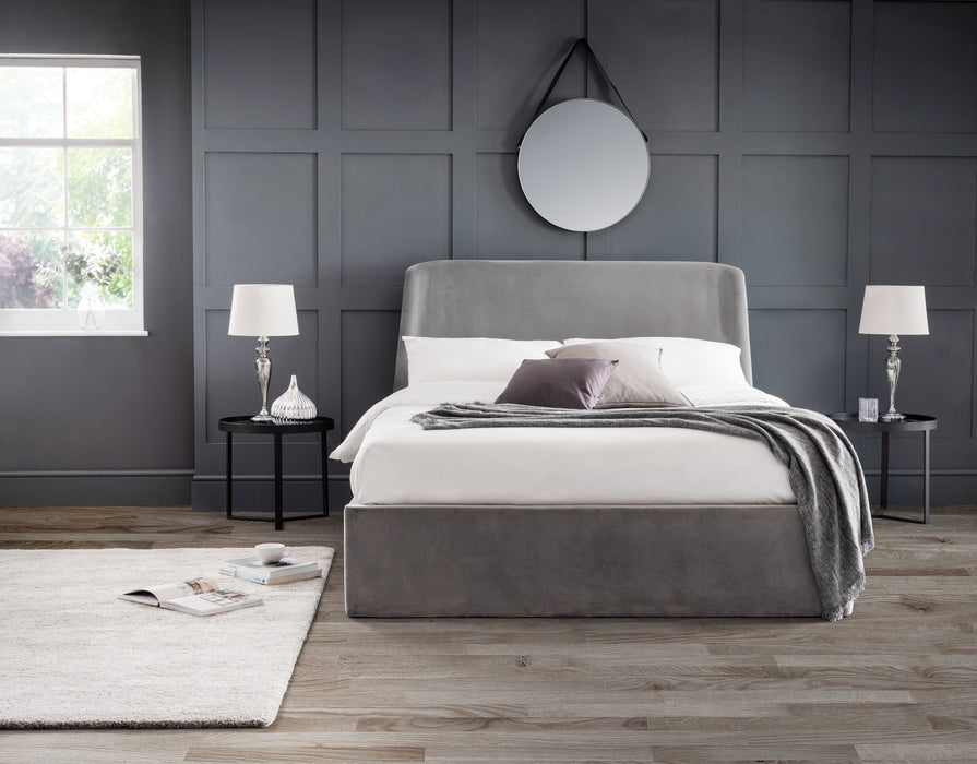 Delaney Velvet Storage Bed with Elegant Curved Headboard - Luminex FurnitureFabric BedsFRI061