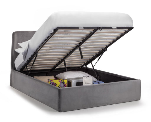 Delaney Velvet Storage Bed with Elegant Curved Headboard - Luminex FurnitureFabric BedsFRI061