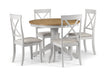 Delphine Oak & Elephant Grey Round Pedestal Table - Luminex FurnitureDining TableDAV204