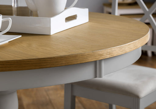 Delphine Oak & Elephant Grey Round Pedestal Table - Luminex FurnitureDining TableDAV204