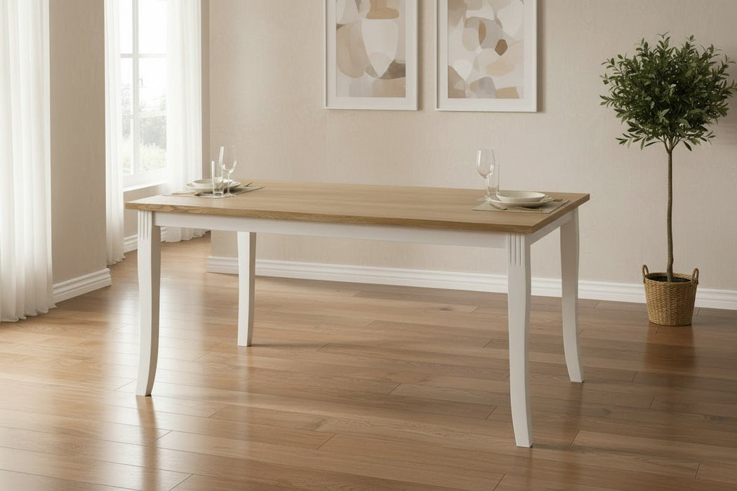 Delphine Oak & Ivory Rectangular Dining Table - Luminex FurnitureDining TableDAV001