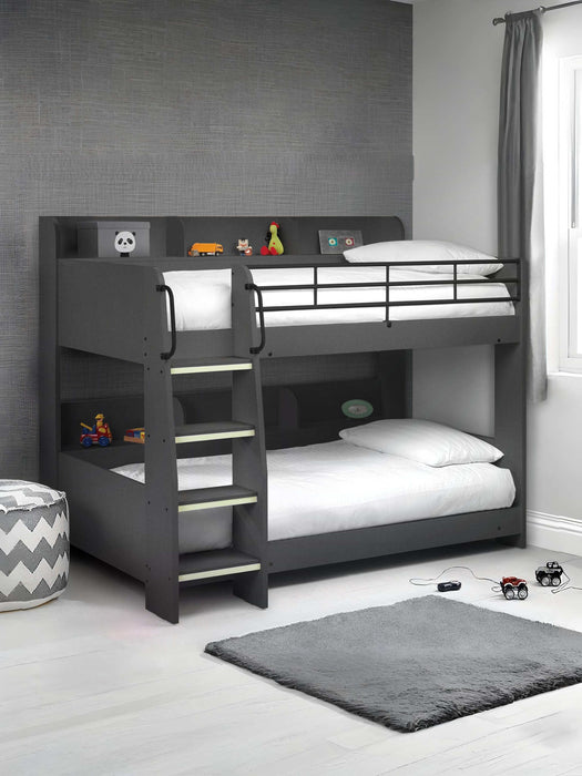 Dreamcatcher Bunk Bed Anthracite – Kids’ Storage Bunk with Ladder - Luminex FurnitureBunk BedDOM005