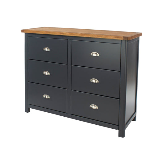 Dunkeld 3+3 dr wide chest – Midnight Blue - LuminexFurnitureChest of DrawersDK233