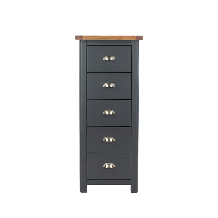 Dunkeld 5 drawer narrow chest – Midnight Blue - LuminexFurnitureChest of DrawersDK217