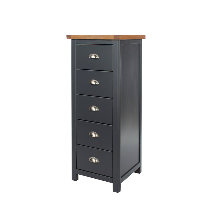Dunkeld 5 drawer narrow chest – Midnight Blue - LuminexFurnitureChest of DrawersDK217