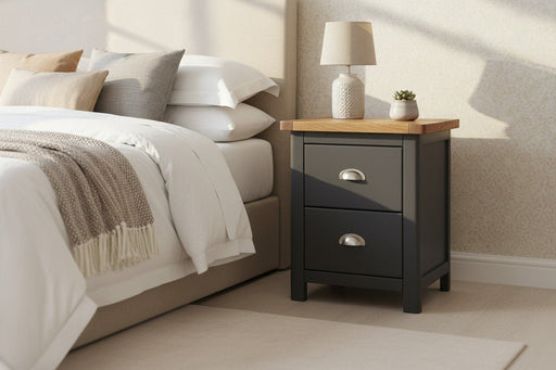Dunkeld Midnight Blue 2 Drawer Bedside Table - Luminex FurnitureBedside TableDK210