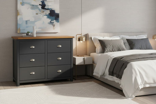 Dunkeld Midnight Blue 3+3 Wide Chest of Drawers - Luminex FurnitureChest of DrawersDK233