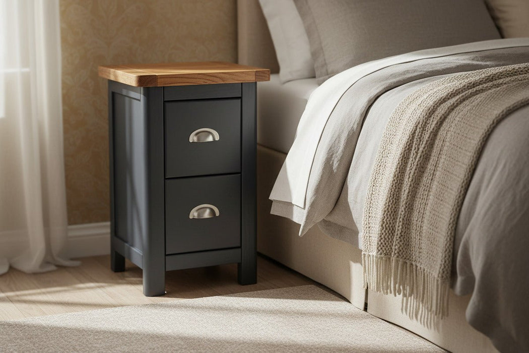 Dunkeld Midnight Blue Petite 2 Drawer Bedside Table - Luminex FurnitureBedside TableDK209