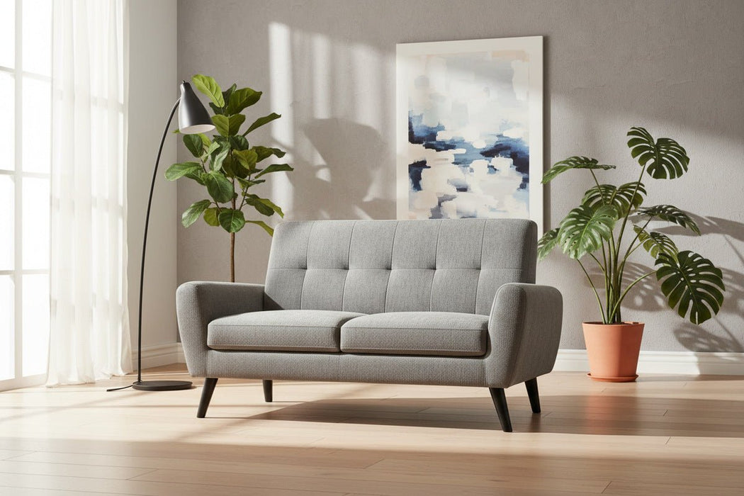 Eden 2 Seater Scandinavian Style Fabric Sofa – Dove, Grey, Dark Grey, Blue - Luminex FurnitureSofasMON511