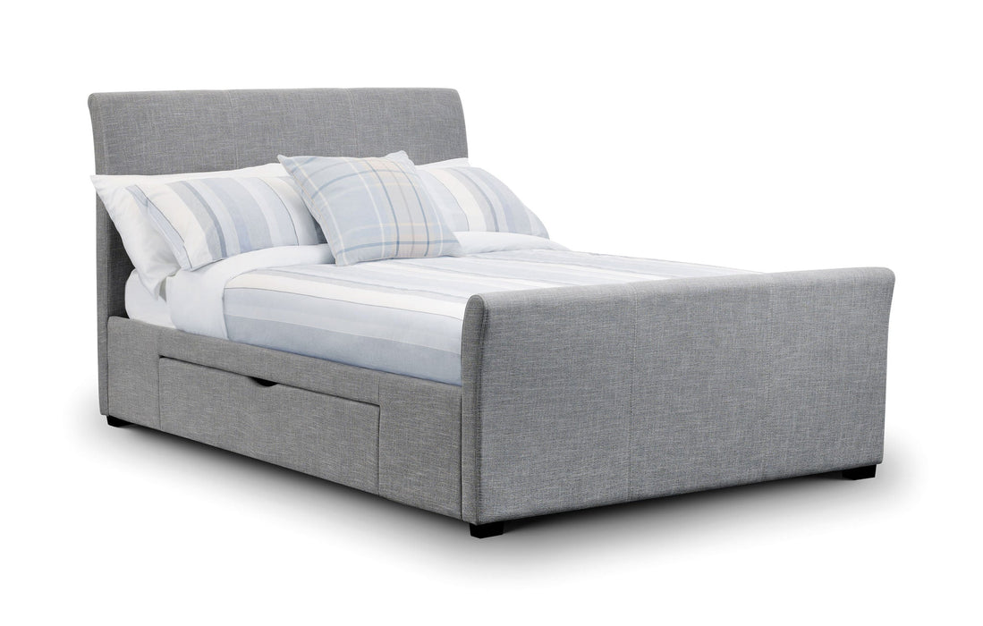 Elara Light Grey with Drawers Bed - Luminex FurnitureFabric BedsCAP001