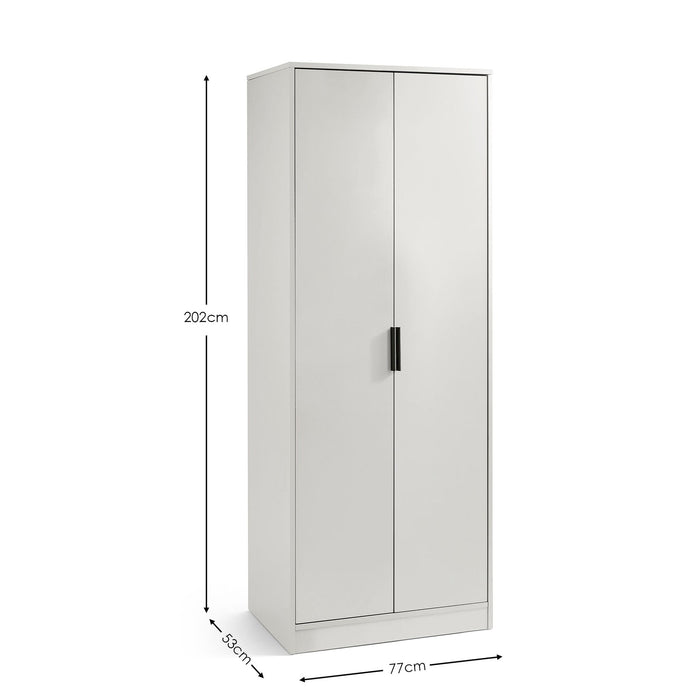 Elden 2 Door Wardrobe – Silk Grey Modern Bedroom Storage - Luminex FurnitureWardrobeALB004