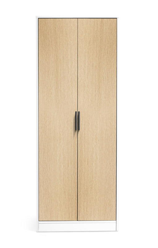 Elden 2 Door Wardrobe - White/Oak - Luminex FurnitureWardrobeALB024