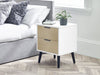 Elden 2 Drawer Bedside in White and Oak - Luminex FurnitureBedside TableALB021