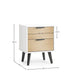 Elden 2 Drawer Bedside in White and Oak - Luminex FurnitureBedside TableALB021