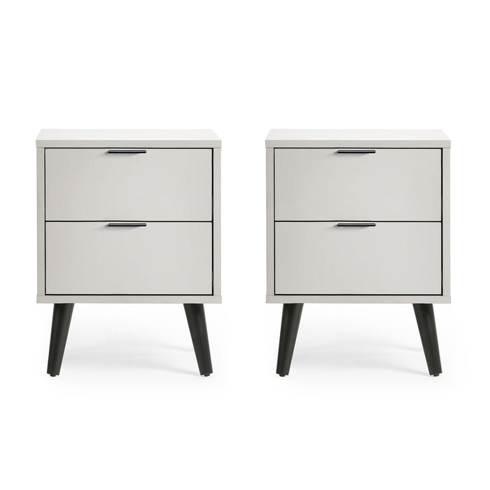 Elden 2 Drawer Bedside - Silk Grey - Luminex FurnitureBedside TableALB001