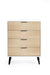 Elden 4 Drawer Wide Chest - White/Oak - Luminex FurnitureChest of drawersALB022