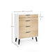 Elden 4 Drawer Wide Chest - White/Oak - Luminex FurnitureChest of drawersALB022