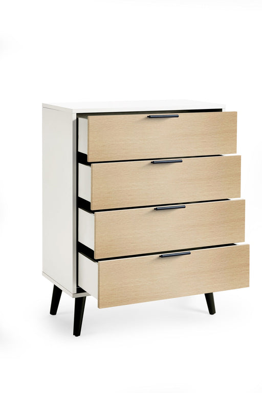 Elden 4 Drawer Wide Chest - White/Oak - Luminex FurnitureChest of drawersALB022