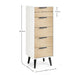 Elden 5 Drawer Chest in White and Oak - Luminex FurnitureChest of drawersALB023