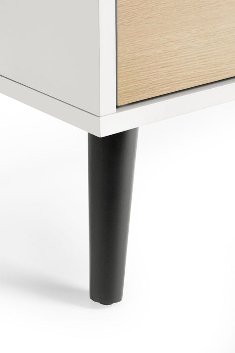 Elden 5 Drawer Chest in White and Oak - Luminex FurnitureChest of drawersALB023