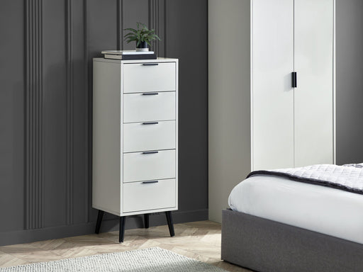 Elden 5 Drawer Narrow Chest - Silk Grey - Luminex FurnitureChest of drawersALB003