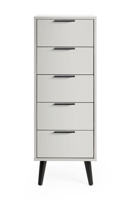 Elden 5 Drawer Narrow Chest - Silk Grey - Luminex FurnitureChest of drawersALB003