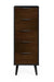 Elden 5 Drawer Tall Narrow Chest – Walnut & Black Modern Storage - Luminex FurnitureChest of drawersALB013
