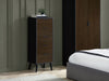 Elden 5 Drawer Tall Narrow Chest – Walnut & Black Modern Storage - Luminex FurnitureChest of drawersALB013