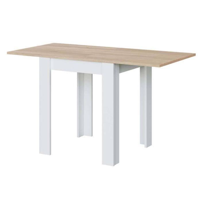 Eliano White & Light Oak Compact Extending Dining Table - LuminexFurnitureDining Table3242