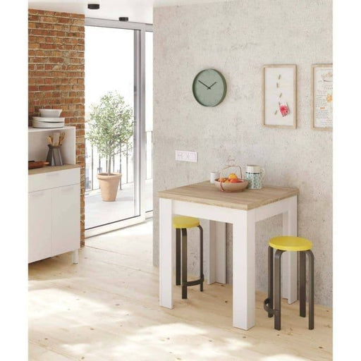 Eliano White & Light Oak Compact Extending Dining Table - LuminexFurnitureDining Table3242