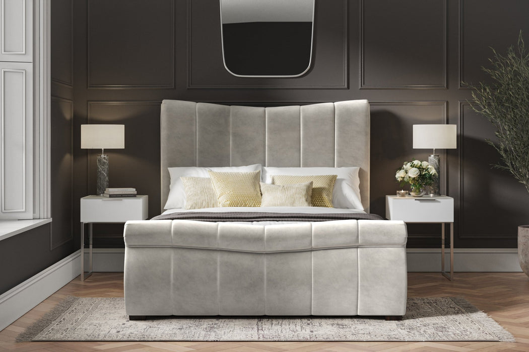 Elmbury Velvet Ottoman Sleigh Bed - Luminex FurnitureBedBOLG50