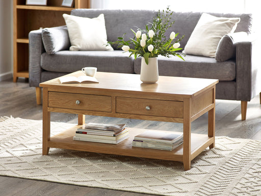 Eloise Oak Coffee Table with Drawers - Luminex FurnitureCoffee TableMAL204
