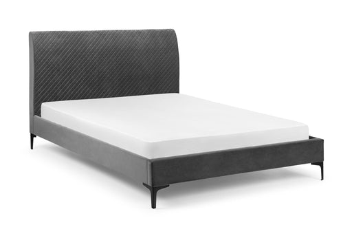 Elysia Grey Velvet Bed - Luminex FurnitureFabric BedsSAN105