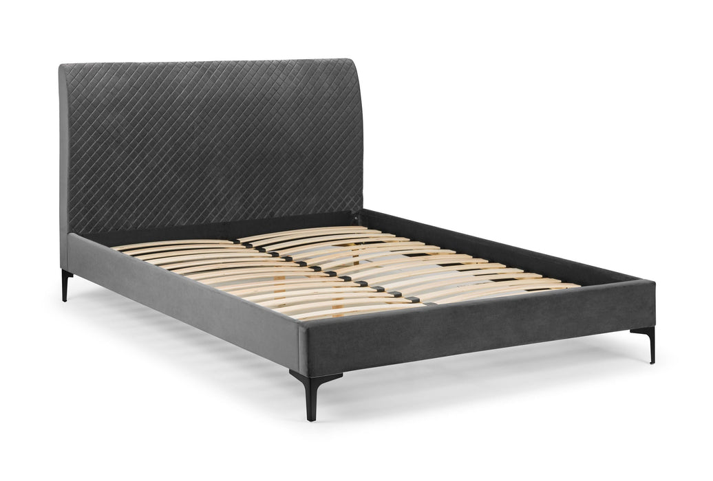 Elysia Grey Velvet Bed - Luminex FurnitureFabric BedsSAN106