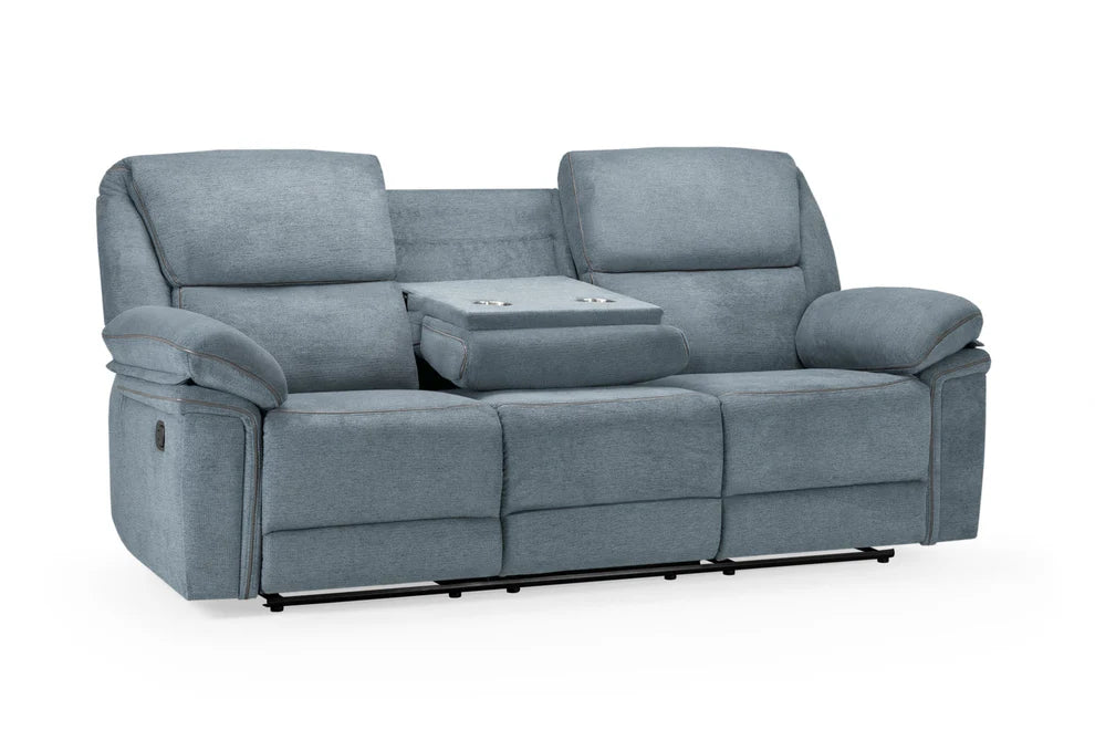 Elysian Grey Fabric 3 Seater Recliner Sofa - Luminex FurnitureSofaselio_recliner_sofa_grey_fabric_3_seater