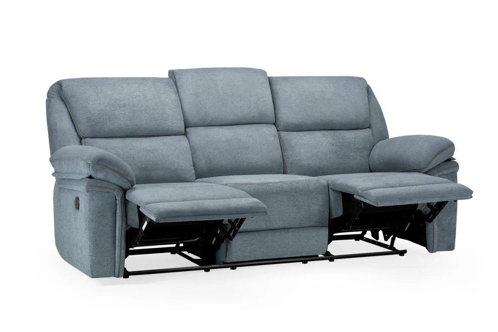 Elysian Grey Fabric 3 Seater Recliner Sofa - Luminex FurnitureSofaselio_recliner_sofa_grey_fabric_3_seater
