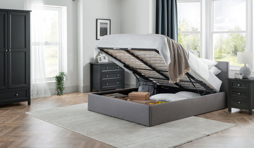 Esme Ottoman Storage Bed Light Grey - Luminex FurnitureFabric BedsRIA301