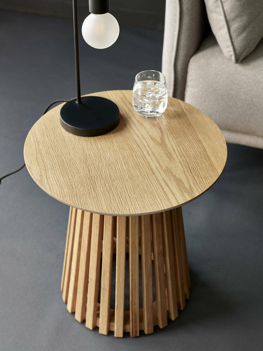Estelle Natural Oak Round Lamp Table - Luminex FurnitureLamp TableOLL004