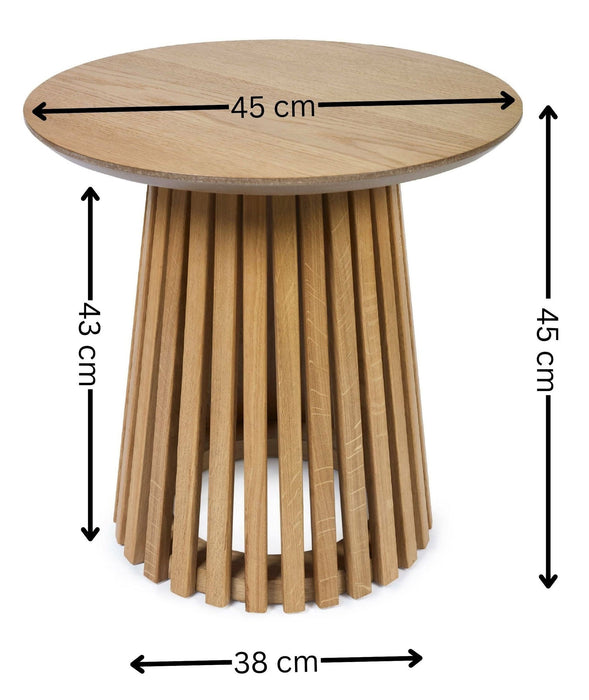 Estelle Natural Oak Round Lamp Table - Luminex FurnitureLamp TableOLL004