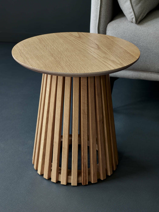 Estelle Natural Oak Round Lamp Table - Luminex FurnitureLamp TableOLL004