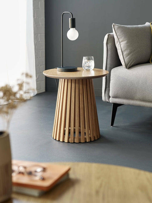Estelle Natural Oak Round Lamp Table - Luminex FurnitureLamp TableOLL004